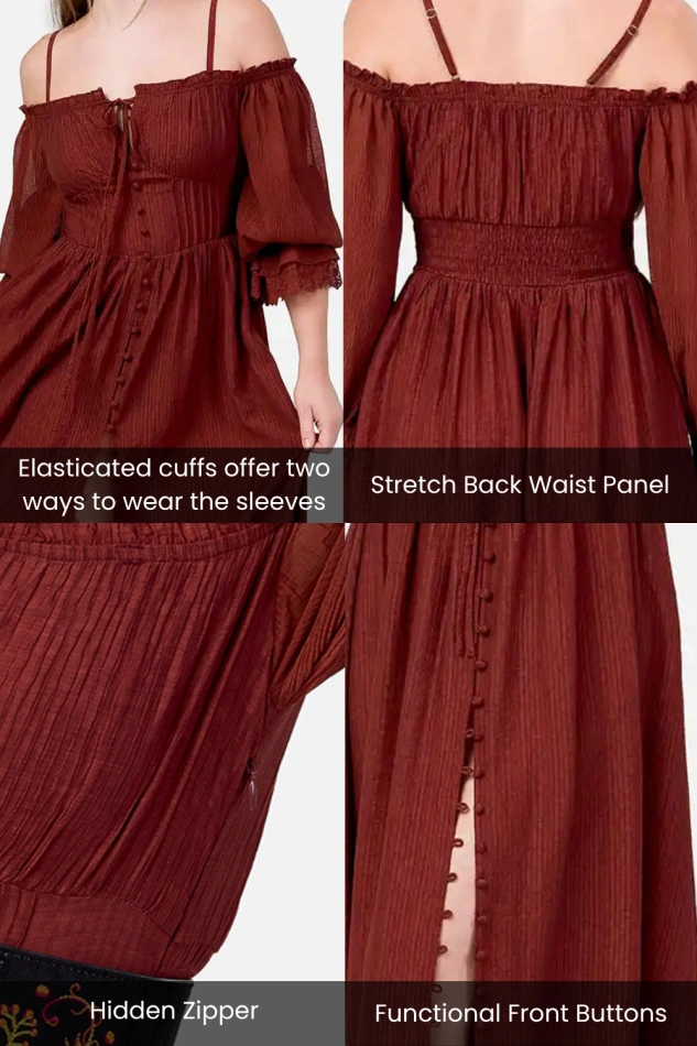 NIGHT CALLING MAXIKLEID ROSEWOOD
