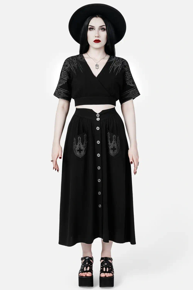 REQUIEM MOCK-WRAP BLOUSE