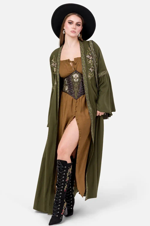 DARK BOTANY KIMONO MAXI