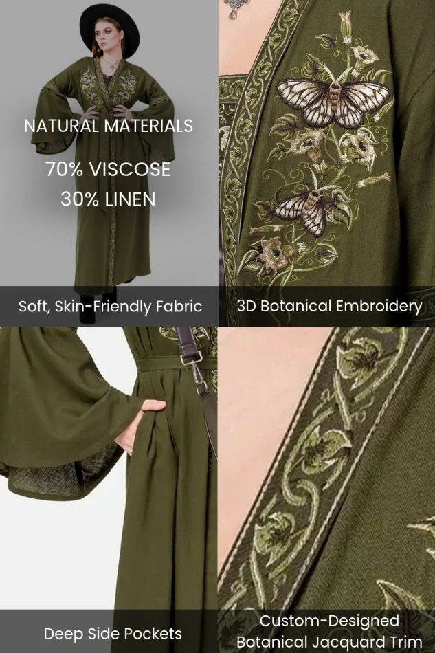 DARK BOTANY KIMONO MAXI