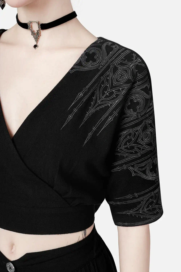 REQUIEM MOCK-WRAP BLOUSE