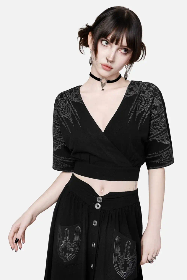 REQUIEM MOCK-WRAP BLOUSE